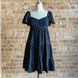 Draper James Navy Polka Dot Mini Dress